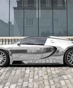 Silver Bugatti Veyron Diamond Painting