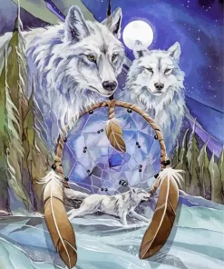 Wolves Dream Catcher Diamond Painting