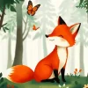 Cartoon Butterfly And Fox Diamond Painting