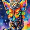 Colorful Butterfly Cat Diamond Painting