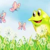 Frog And Butterflies Diamond Painting