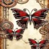 Steampunk Black And Red Butterflies Diamond Painting