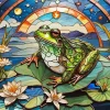 Green Frog And Lily Pad Diamond Painting