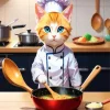 Kitten Cooking Diamond Painting