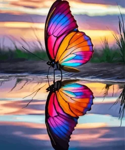 Butterfly Reflection Diamond Painting