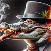 Caiman Smoking Diamond Painting