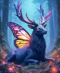 Fantasy Butterfly Deer Diamond Painting