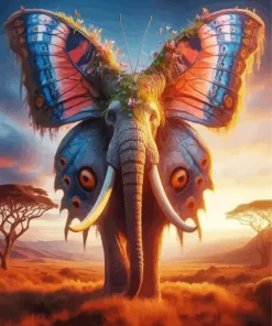 Fantasy Butterfly Elephant Diamond Painting