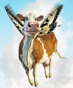 Flying Butterfly Cow Diamond Painting
