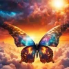 Galaxy Butterfly At Sunset Diamond Painting