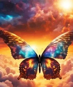 Galaxy Butterfly At Sunset Diamond Painting
