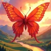 Orange Butterfly Diamond Painting