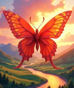 Orange Butterfly Diamond Painting