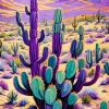 Purple Cactus Diamond Painting