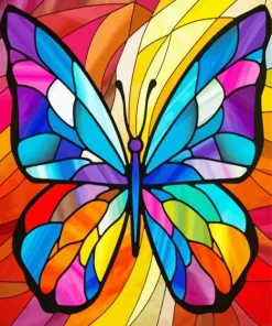 Stained Glass Colorful Butterfly Diamond Painting