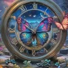 Butterfly Clock Diamond Painting