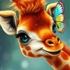 Butterfly Giraffe Diamond Painting