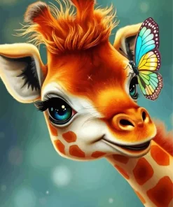 Butterfly Giraffe Diamond Painting