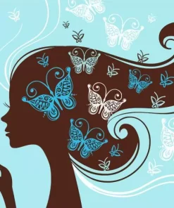 Butterfly Girl Silhouette Diamond Painting