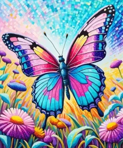 Butterfly In A Field Diamond Painting