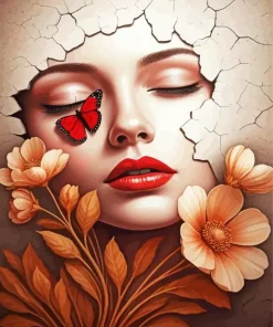 Butterfly On Cheek Diamond Painting