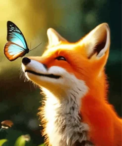 Butterfly On Fox Nose Diamond Painting