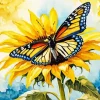 Butterfly On Sunflower Art Diamond Painting
