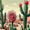 Cactus And Roses Diamond Painting