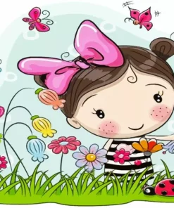 Cartoon Butterfly Girl Diamond Painting