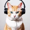 Cat Wearing Headphones Diamond Painting