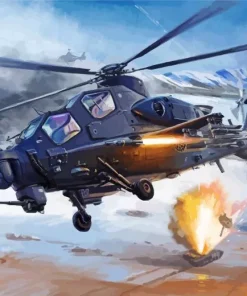 Chinese Caic WZ10 Helicopter Diamond Painting