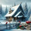 Christmas Cabin In The Woods Diamond Painting