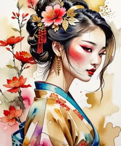 Cool Geisha Girl Diamond Painting