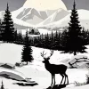 Deer Silhouette Diamond Painting