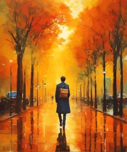 Gentleman In Rainy Day Diamond Painting