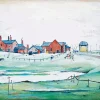 Landscape With Farm Buildings By Ls Lowry Diamond Painting