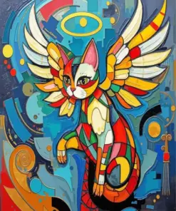 Abstract Angel Cat Art Diamond Painting