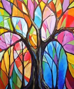Abstract Colorful Tree Diamond Painting