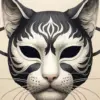 Black And White Cat Mask Diamond Painting