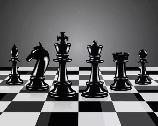 Black and white chess board Diamond By Numbers Black And White Chess Board Diamond Painting