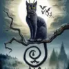 Black Cat And Bats Diamond Painting