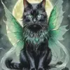 Black Fairy Cat Diamond Painting