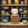 Cartoon Cat Baking Diamond Painting