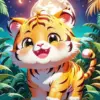 Cartoon Cute Chubby Tiger Diamond Painting