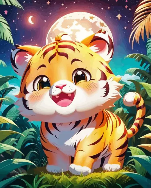 Cartoon Cute chubby tiger Diamond Dotz Cartoon Cute Chubby Tiger Diamond Painting