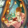 Cartoon Child Reading Diamond Painting