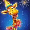 Cartoon Happy Giraffe Diamond Painting