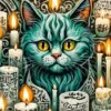 Cat And Candles Diamond Painting