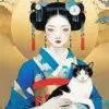 Cat And Japanese Woman Diamond Painting