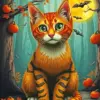 Cat And Bats Diamond Painting